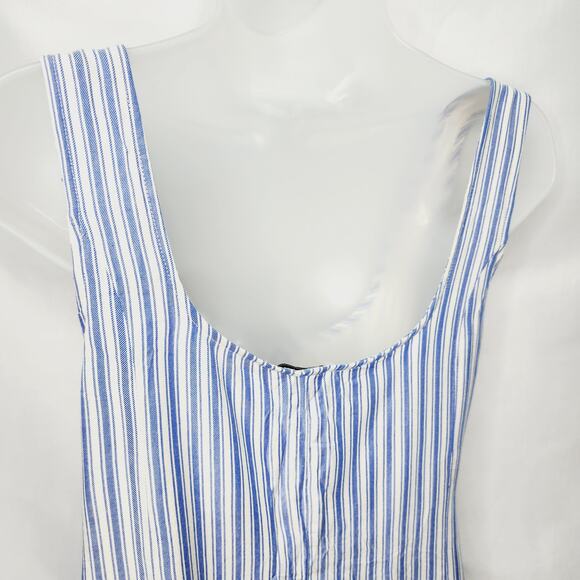 American Eagle Blue & White Striped Sleeveless Button Front Summer Dress Large - Picture 10 of 11